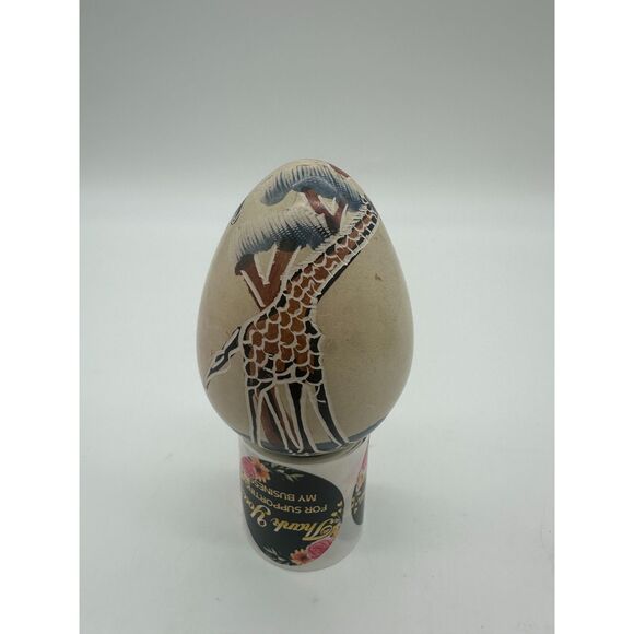 Carved Stone Eggs Set of Three with African Animals 2" Oval Eggs Home Decor - Picture 4 of 10